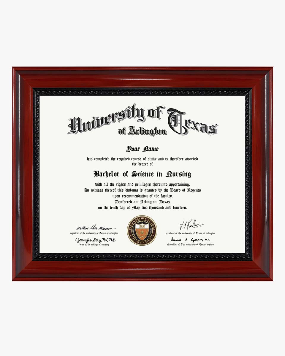 Certificate Document Solid Wood Frame With Intricate Black Rope Detail