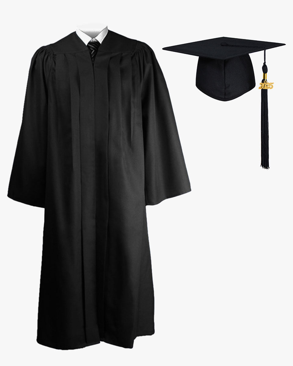 Deluxe Fluted Bachelor Graduation Gown Cap Tassel Package