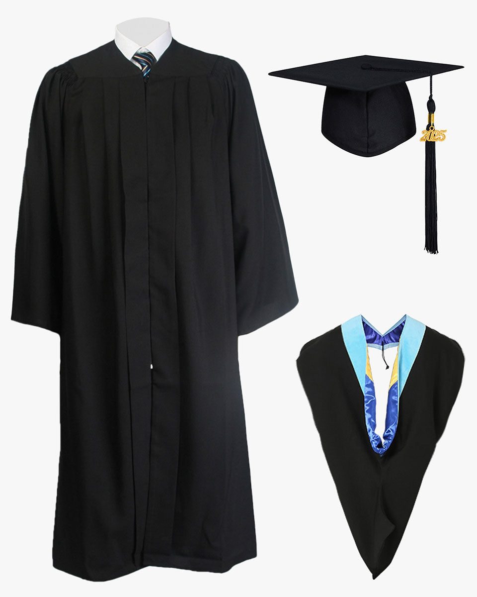 Deluxe Bachelor Graduation Cap Gown Hood Package