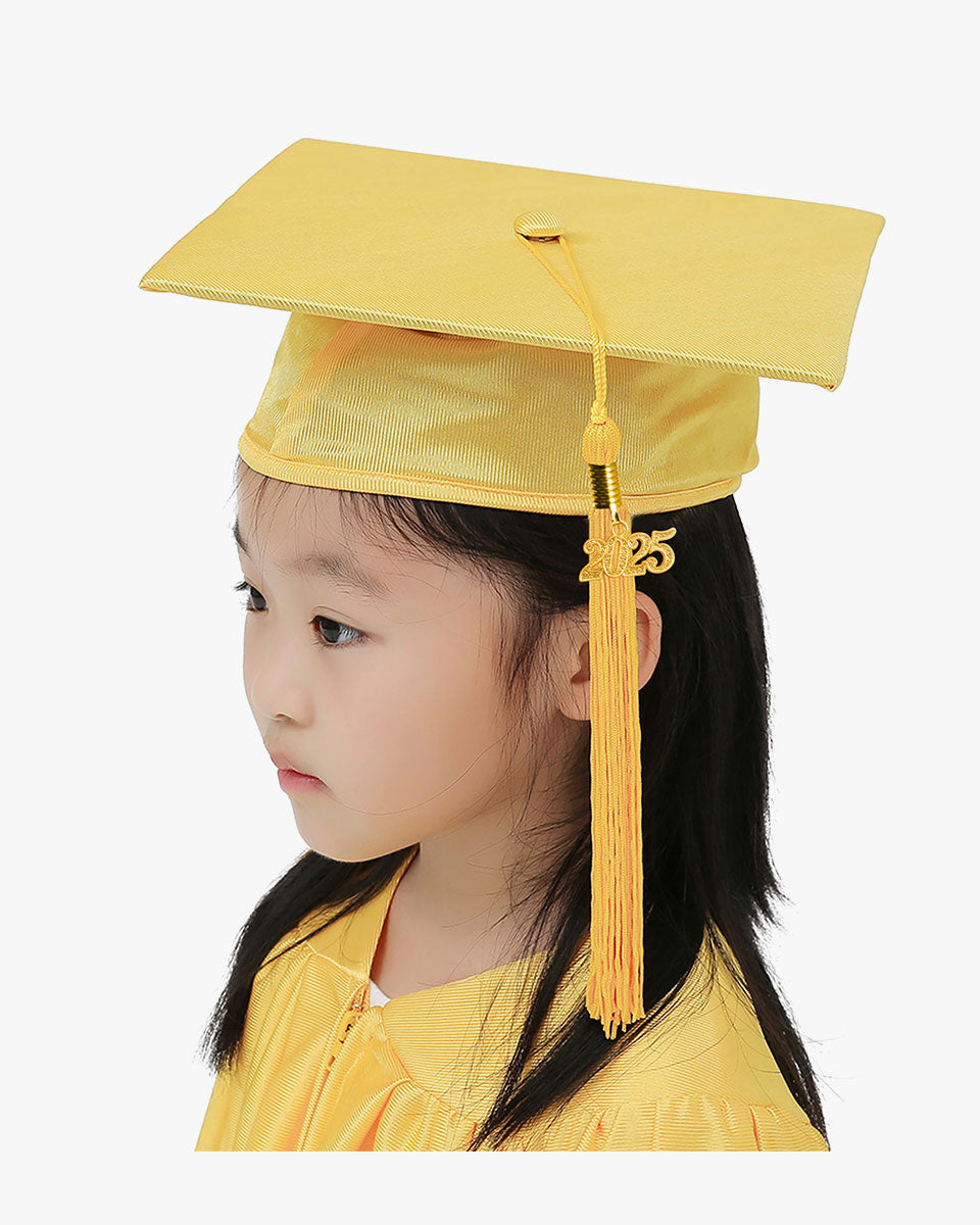 Shiny Kindergarten Graduation Cap with Tassel-12 Colors Available