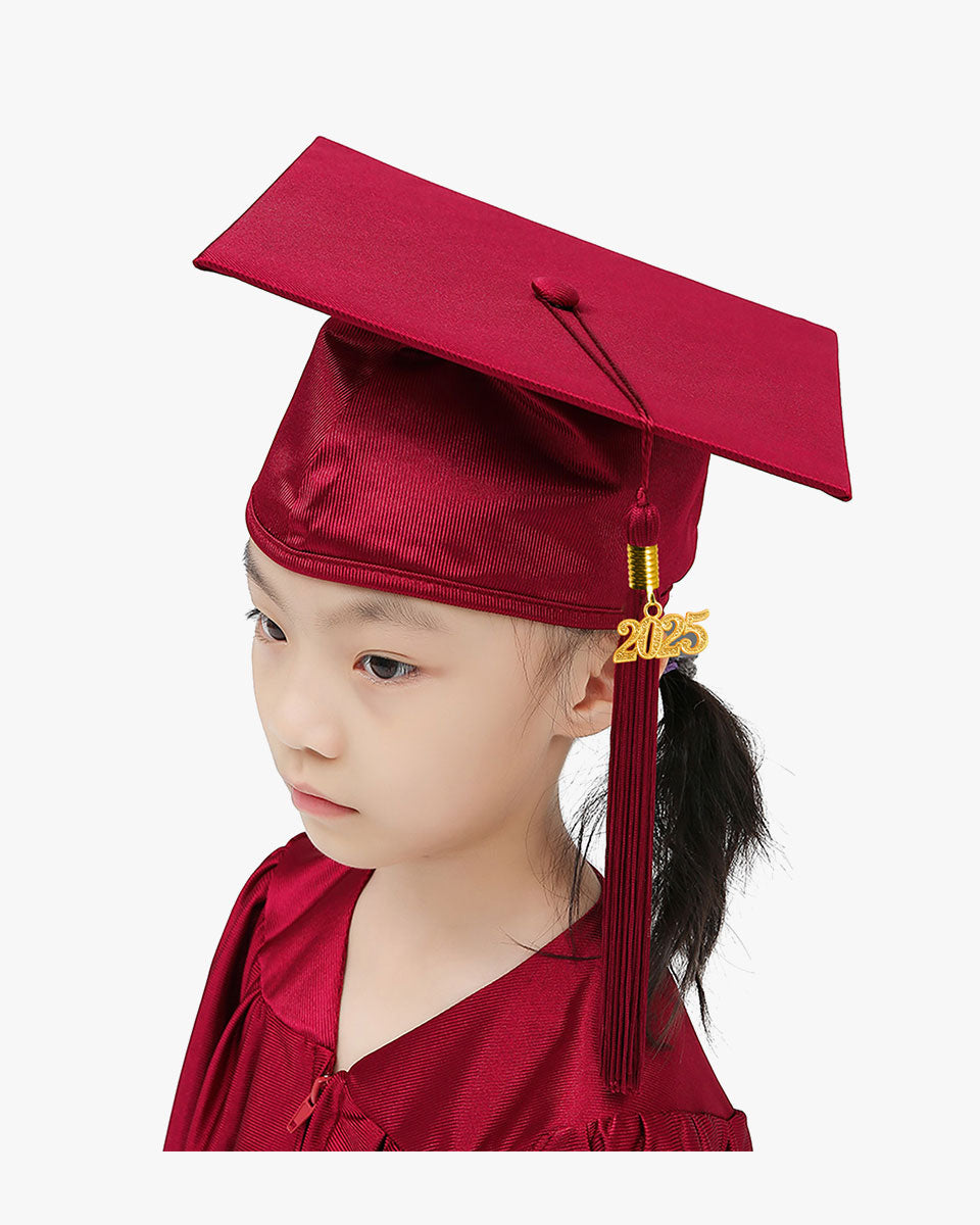 Shiny Kindergarten Graduation Cap with Tassel-12 Colors Available