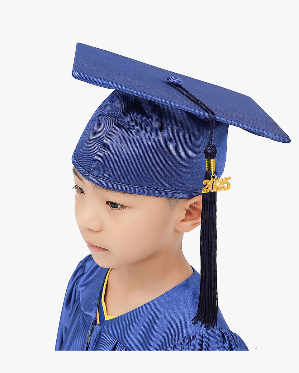 Shiny Kindergarten Graduation Cap with Tassel-12 Colors Available