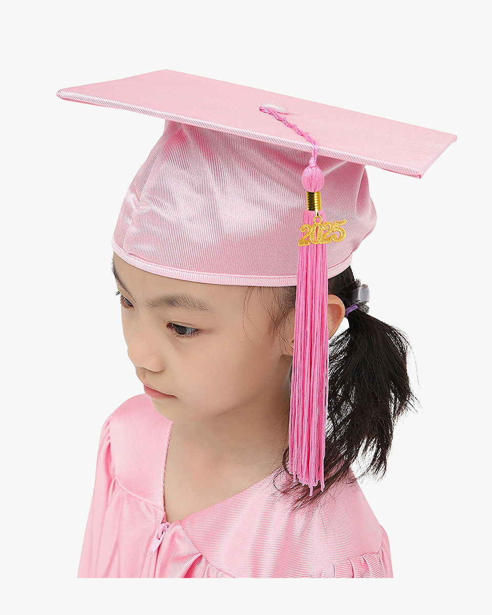 Shiny Kindergarten Graduation Cap with Tassel-12 Colors Available