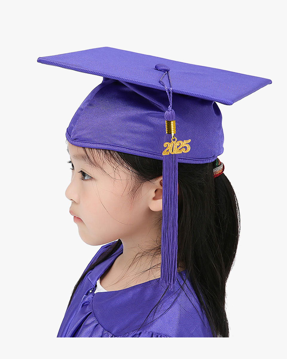 Shiny Kindergarten Graduation Cap with Tassel-12 Colors Available