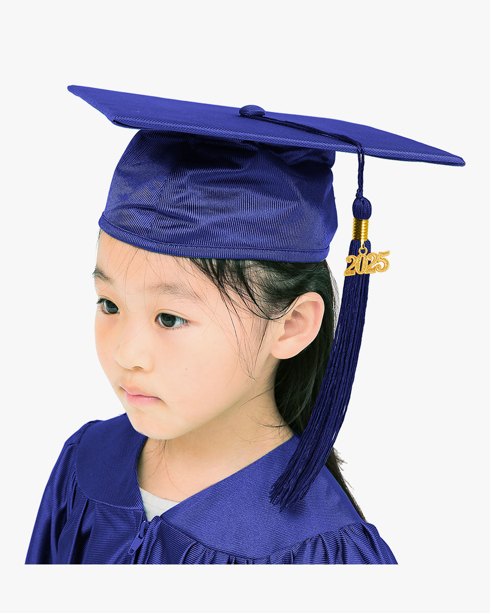 Shiny Kindergarten Graduation Cap with Tassel-12 Colors Available