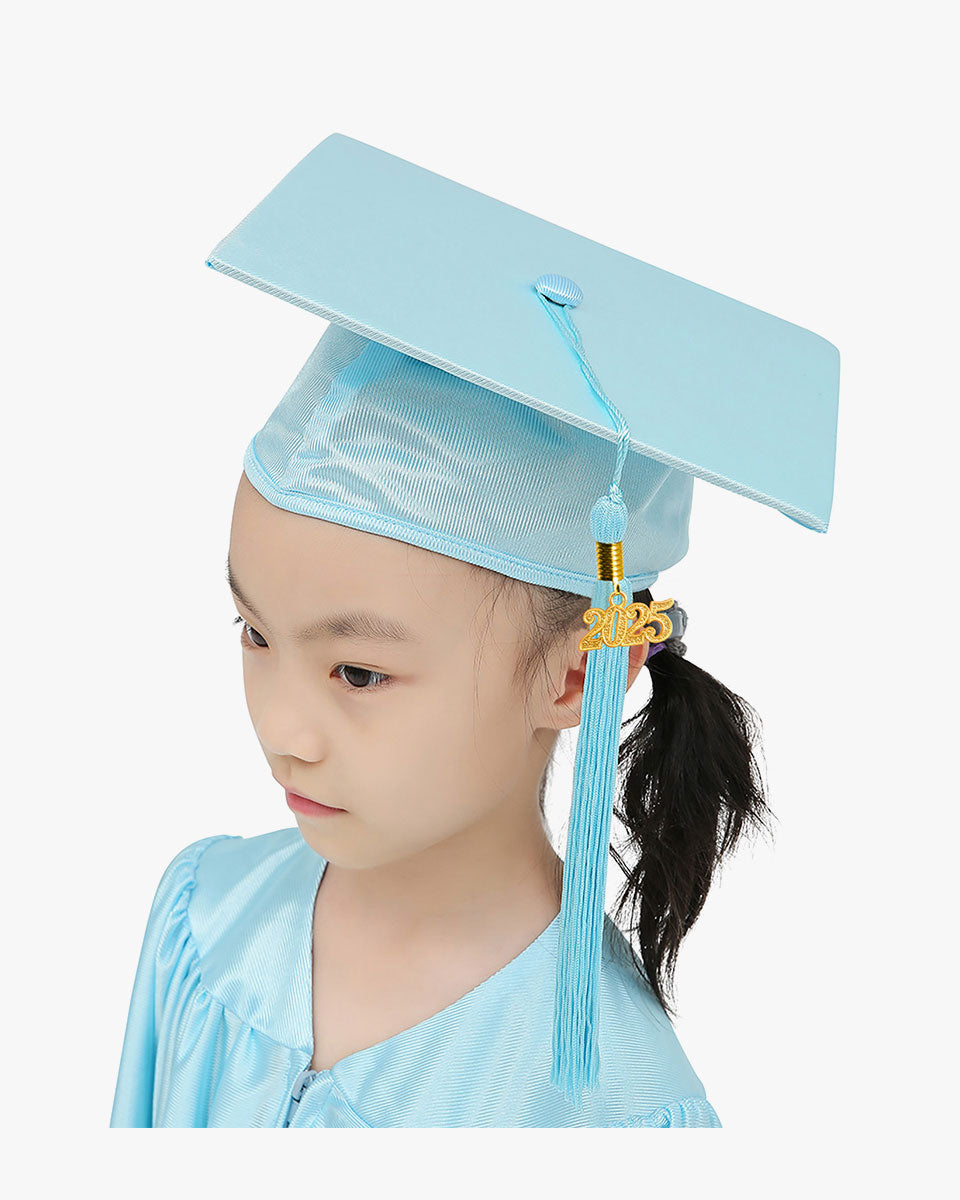 Shiny Kindergarten Graduation Cap with Tassel-12 Colors Available