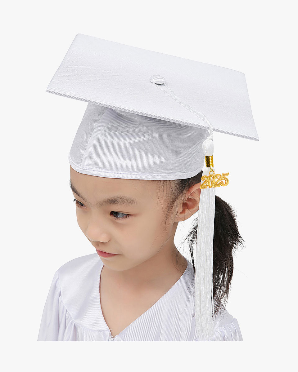 Shiny Kindergarten Graduation Cap with Tassel-12 Colors Available