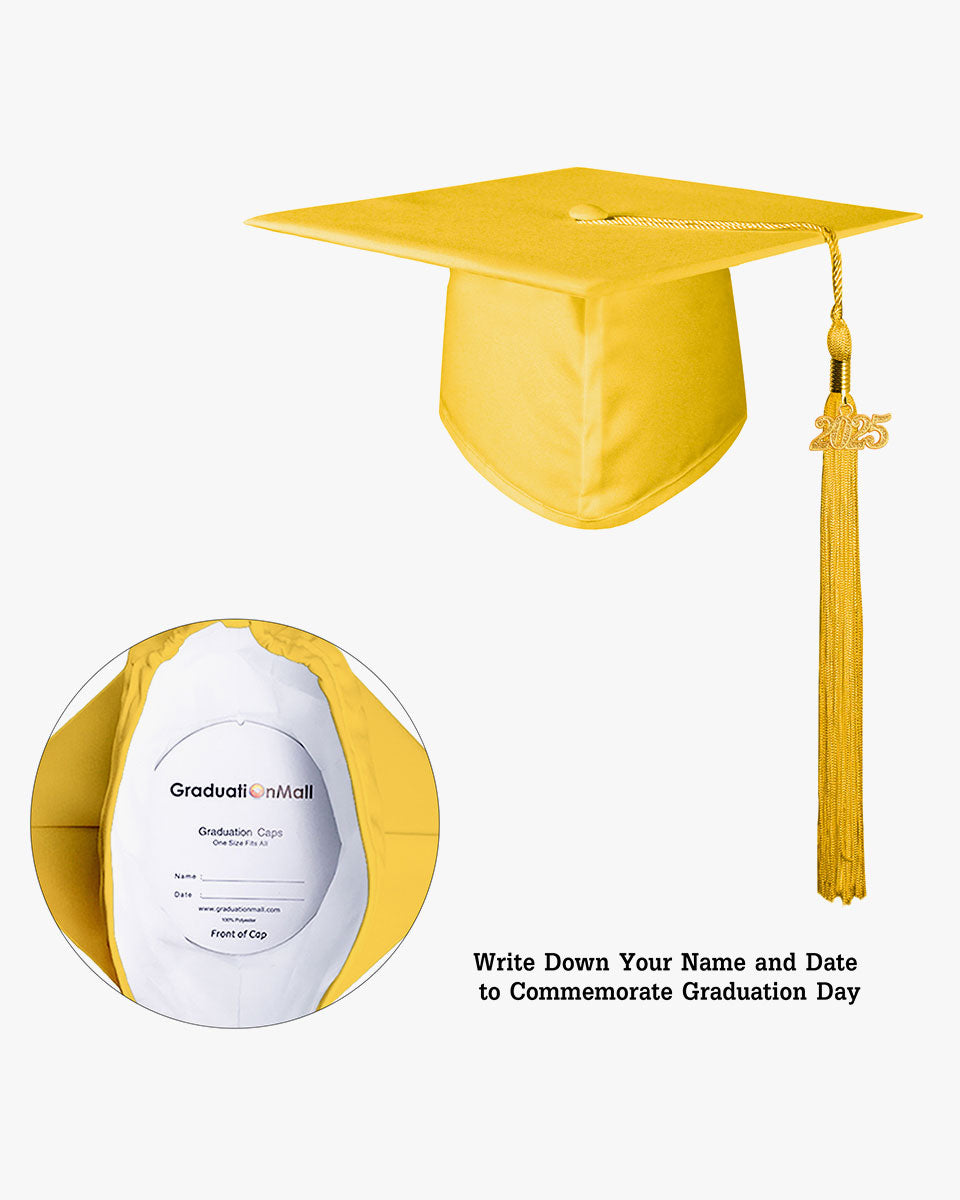 High School Matte Adult Graduation Cap with Tassel-12 Colors Available