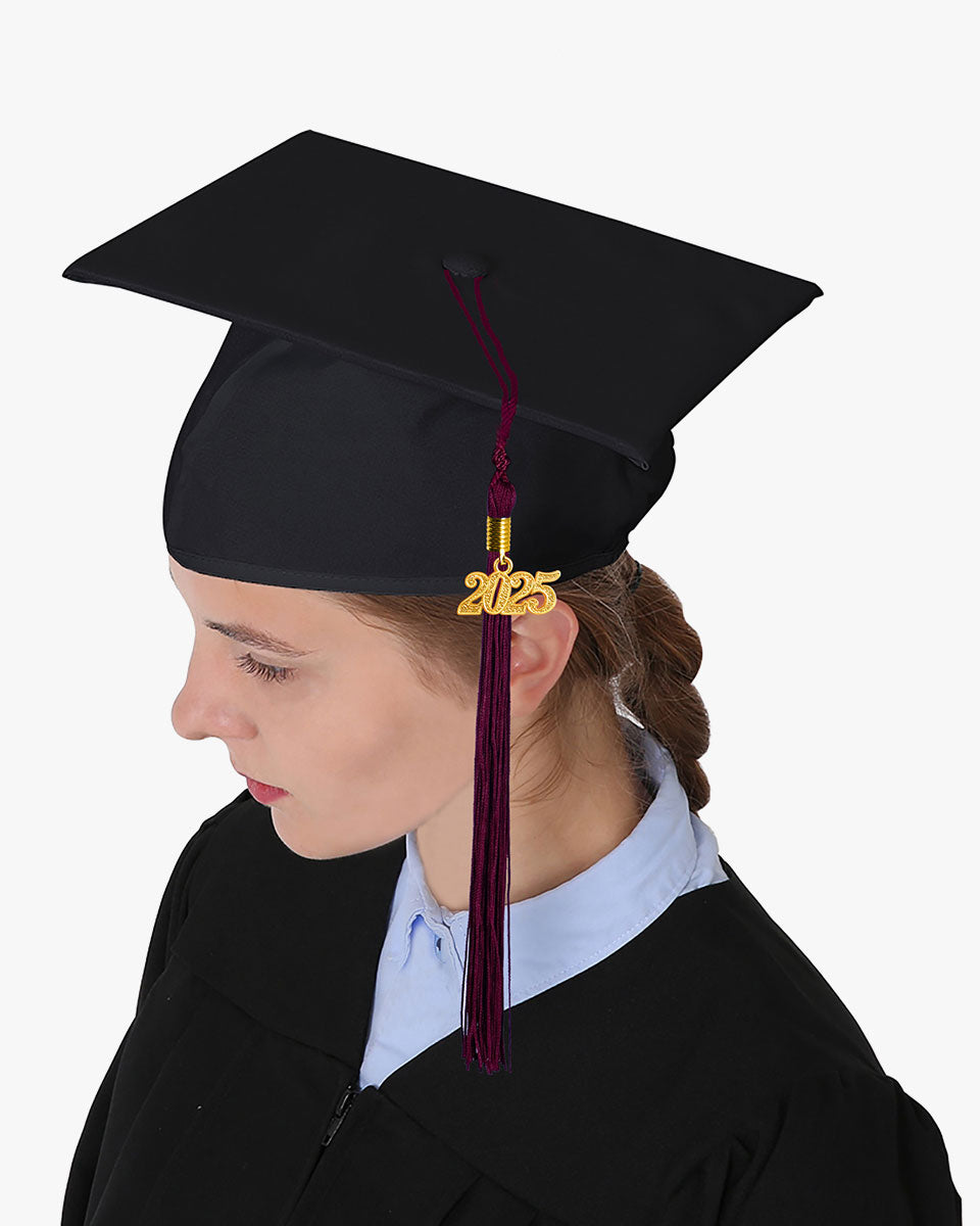 High School Matte Adult Graduation Cap with Tassel-12 Colors Available