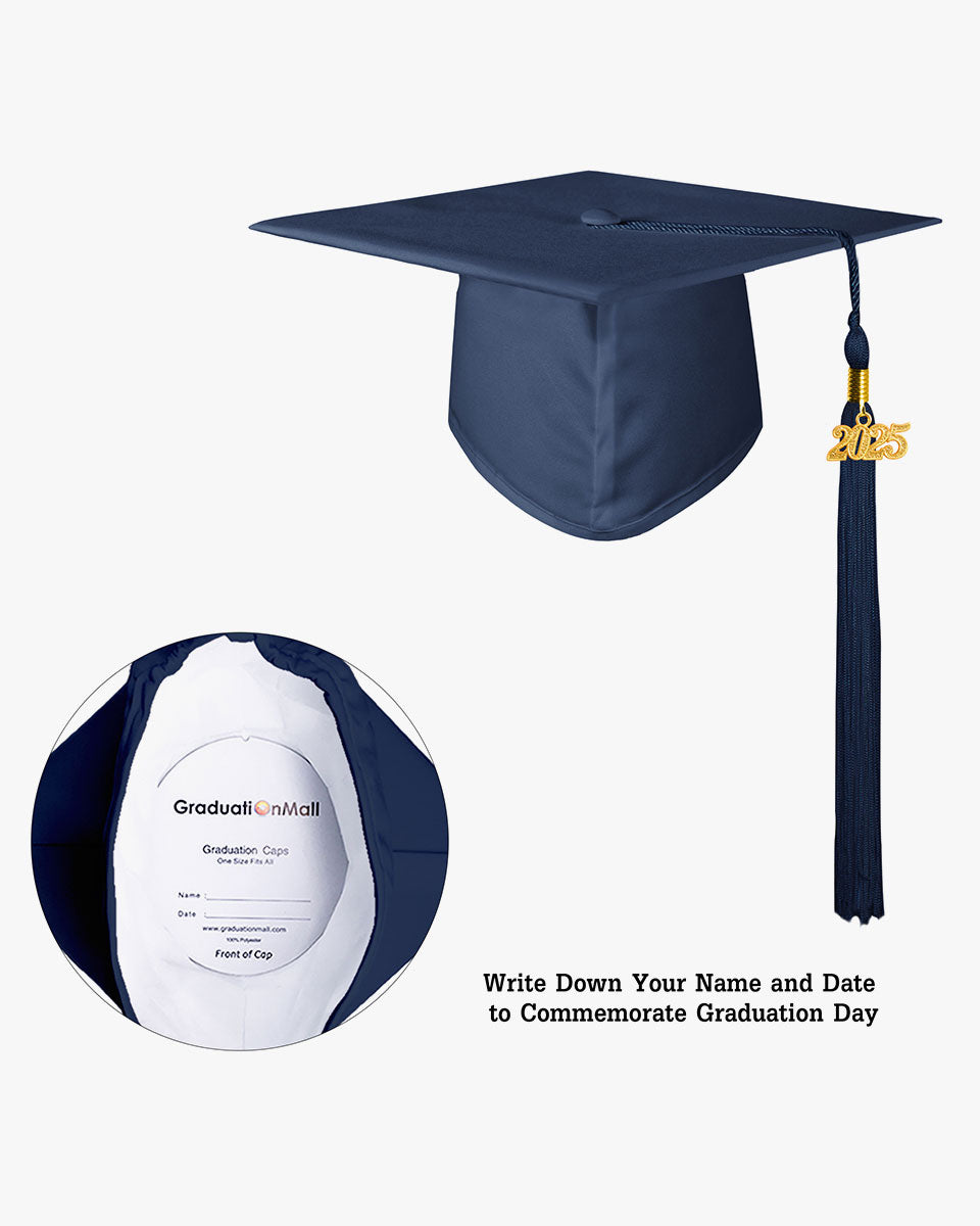 High School Matte Adult Graduation Cap with Tassel-12 Colors Available