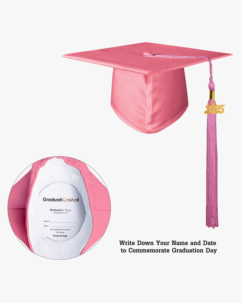 High School Matte Adult Graduation Cap with Tassel-12 Colors Available