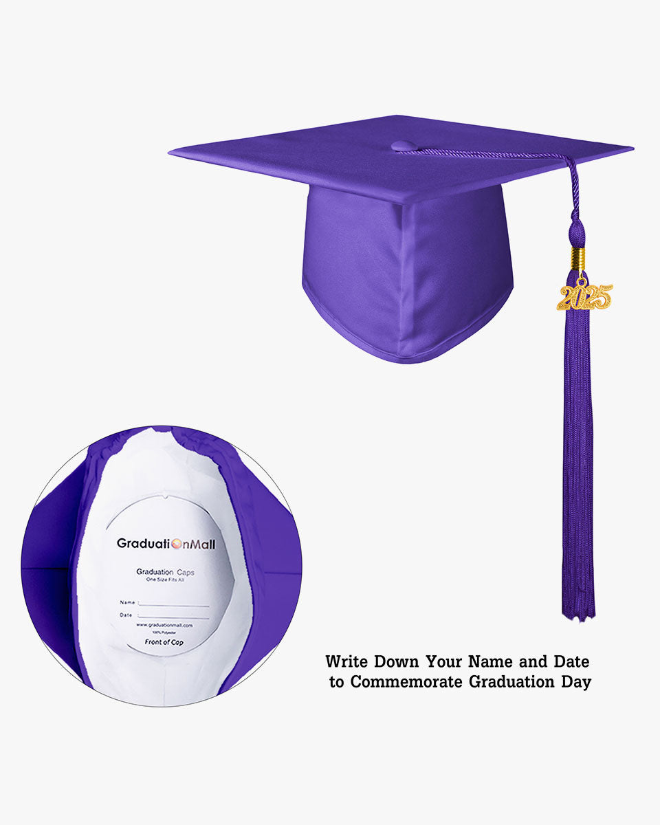 High School Matte Adult Graduation Cap with Tassel-12 Colors Available