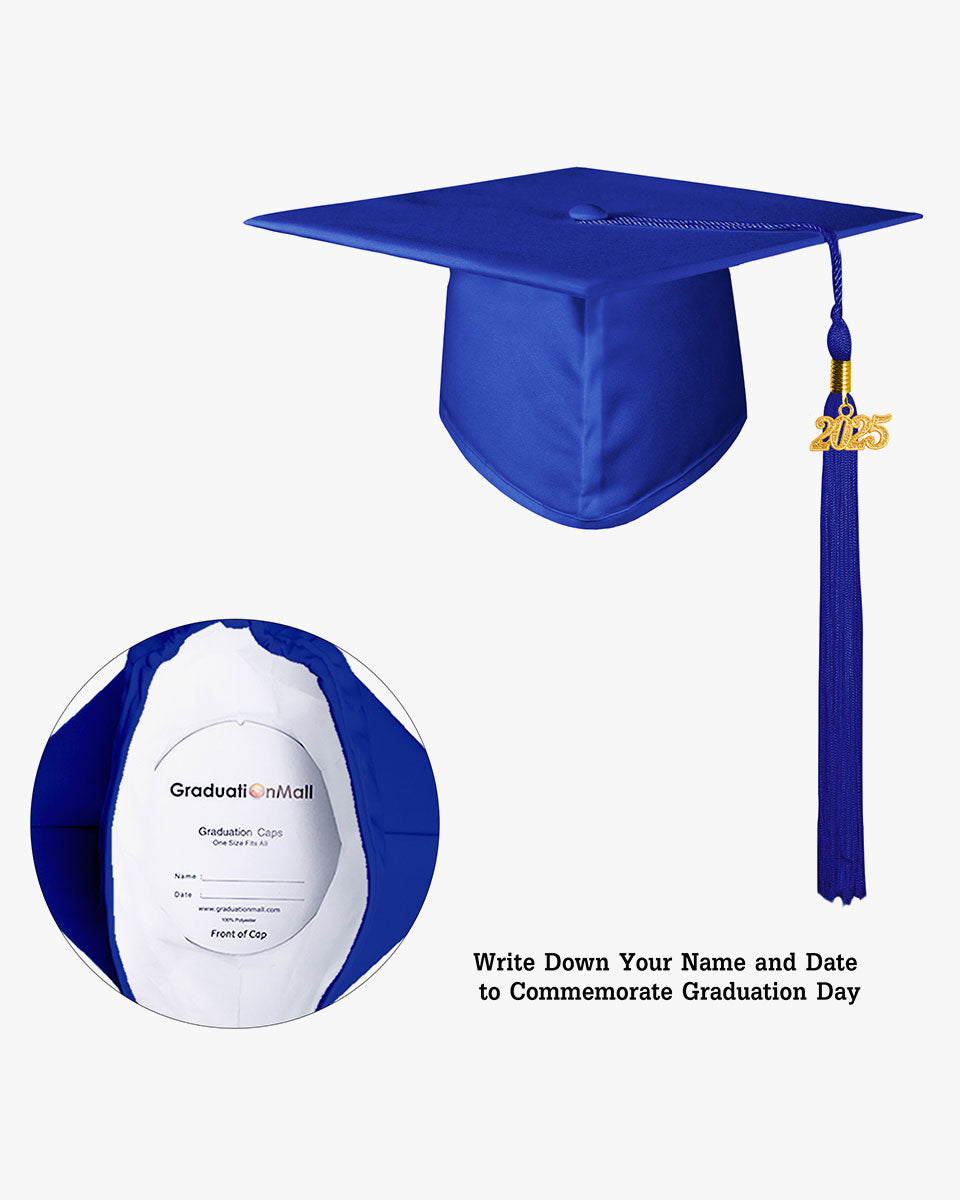 High School Matte Adult Graduation Cap with Tassel-12 Colors Available