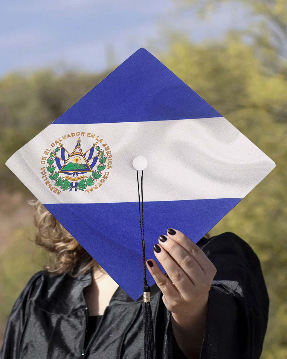 Unisex Adult Matte Flag Print Graduation Cap – 3 Styles Available