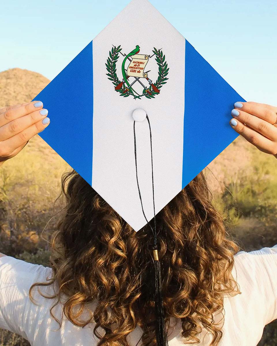 Unisex Adult Matte Flag Print Graduation Cap – 3 Styles Available