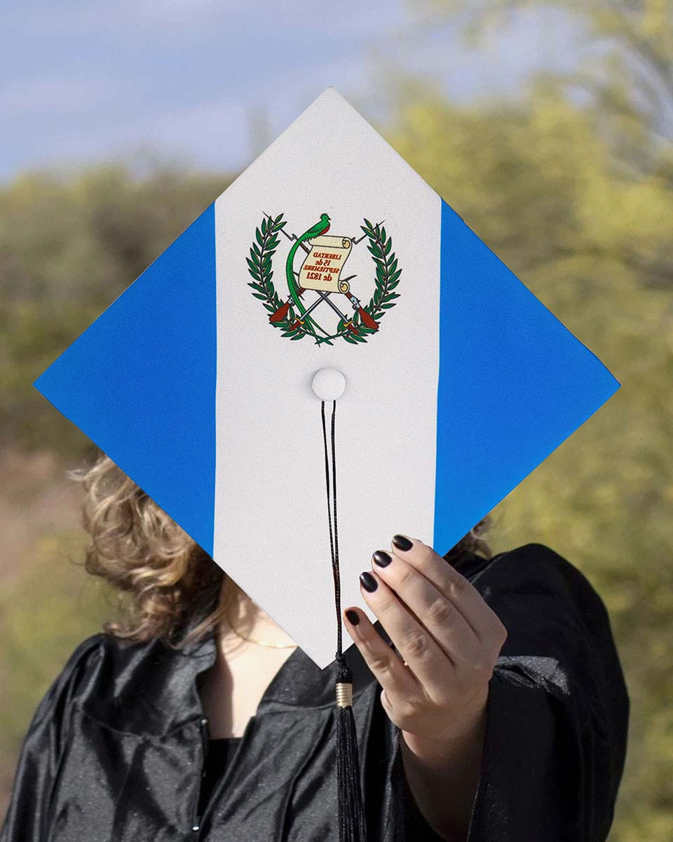 Unisex Adult Matte Flag Print Graduation Cap – 3 Styles Available