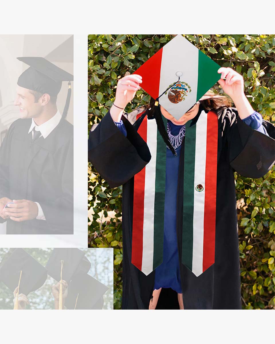 Unisex Adult Matte Flag Print Graduation Cap – 3 Styles Available