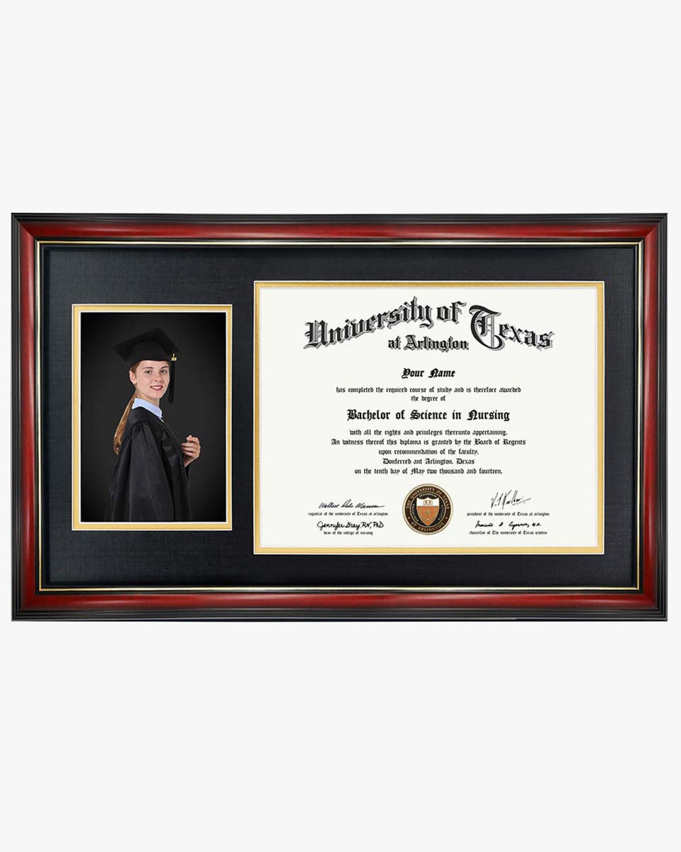 Certificate Picture Cherry Solid Wood Frame for 8.5x11 Certificate - 2 Colors Available