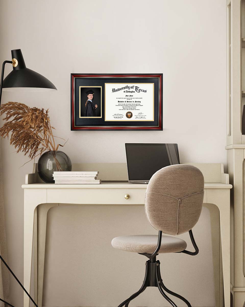 Certificate Picture Cherry Solid Wood Frame for 8.5x11 Certificate - 2 Colors Available