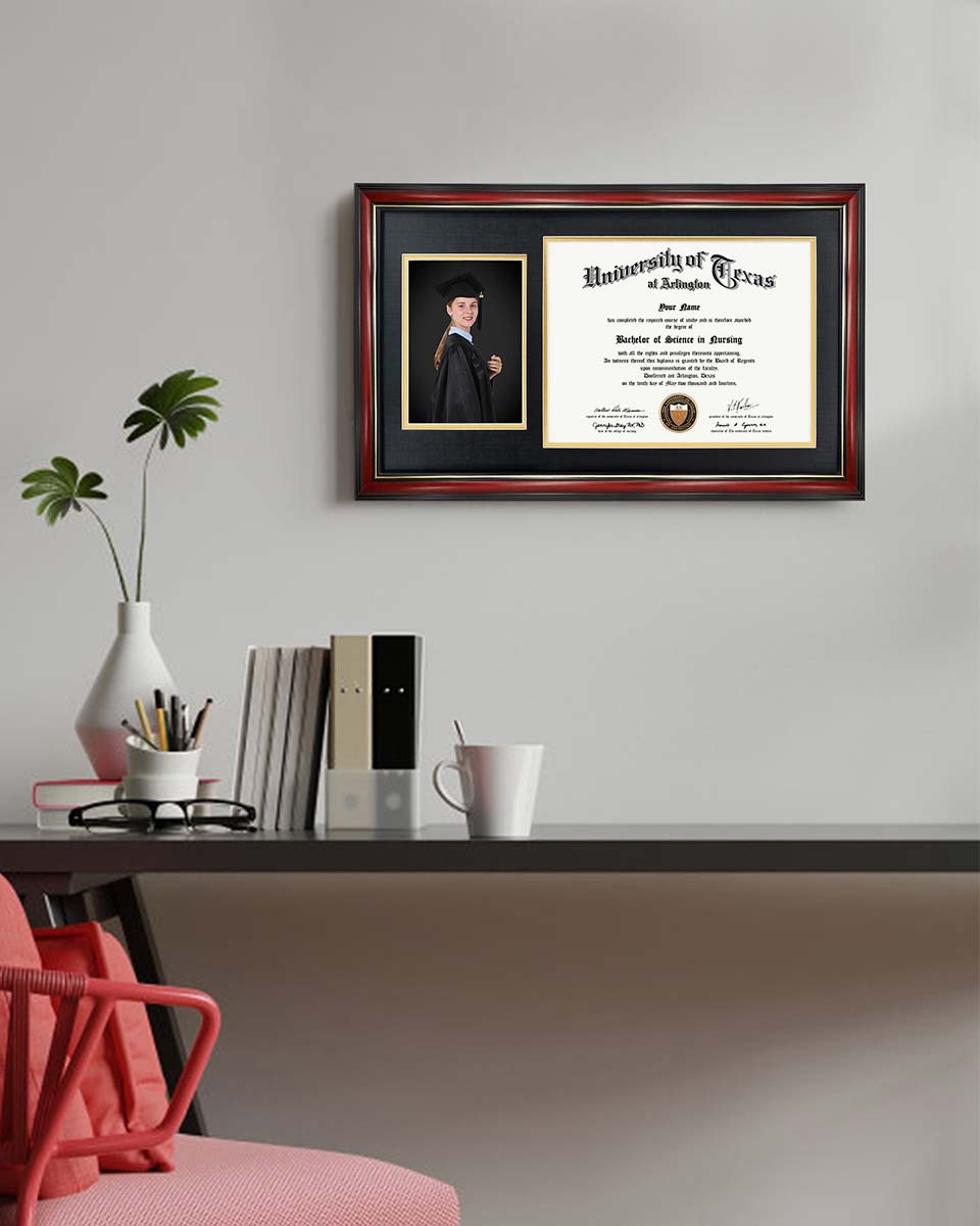 Certificate Picture Cherry Solid Wood Frame for 8.5x11 Certificate - 2 Colors Available