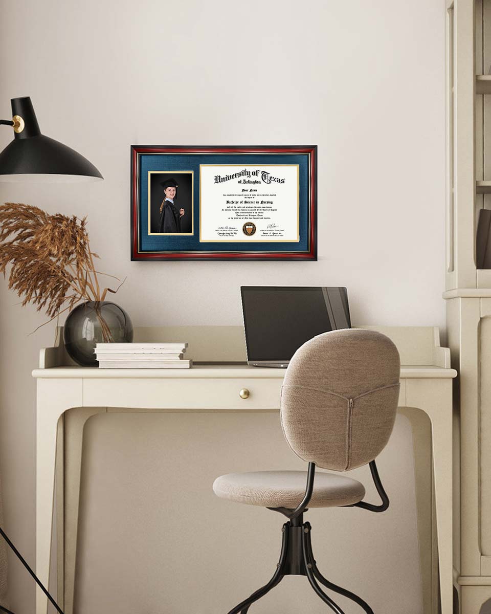 Certificate Picture Cherry Solid Wood Frame for 8.5x11 Certificate - 2 Colors Available