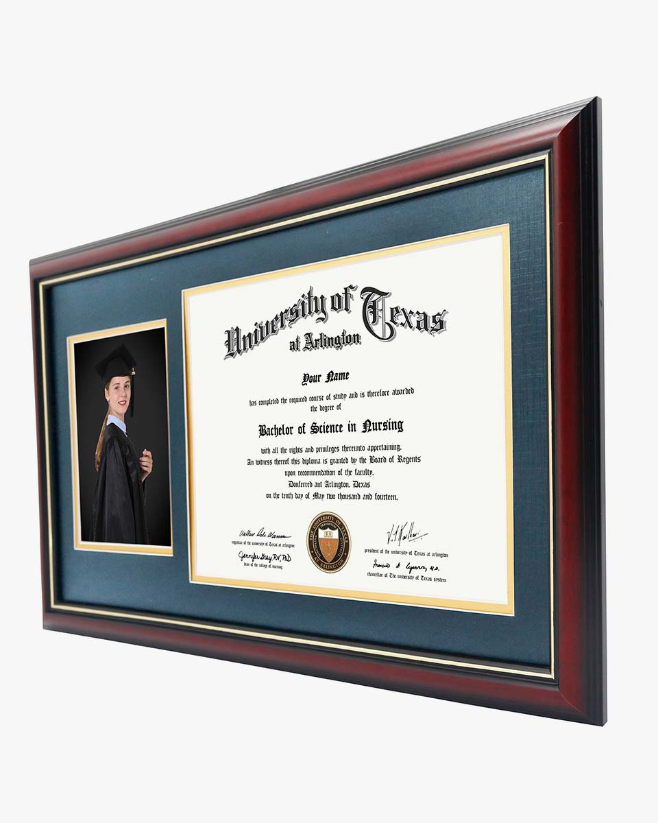 Certificate Picture Cherry Solid Wood Frame for 8.5x11 Certificate - 2 Colors Available