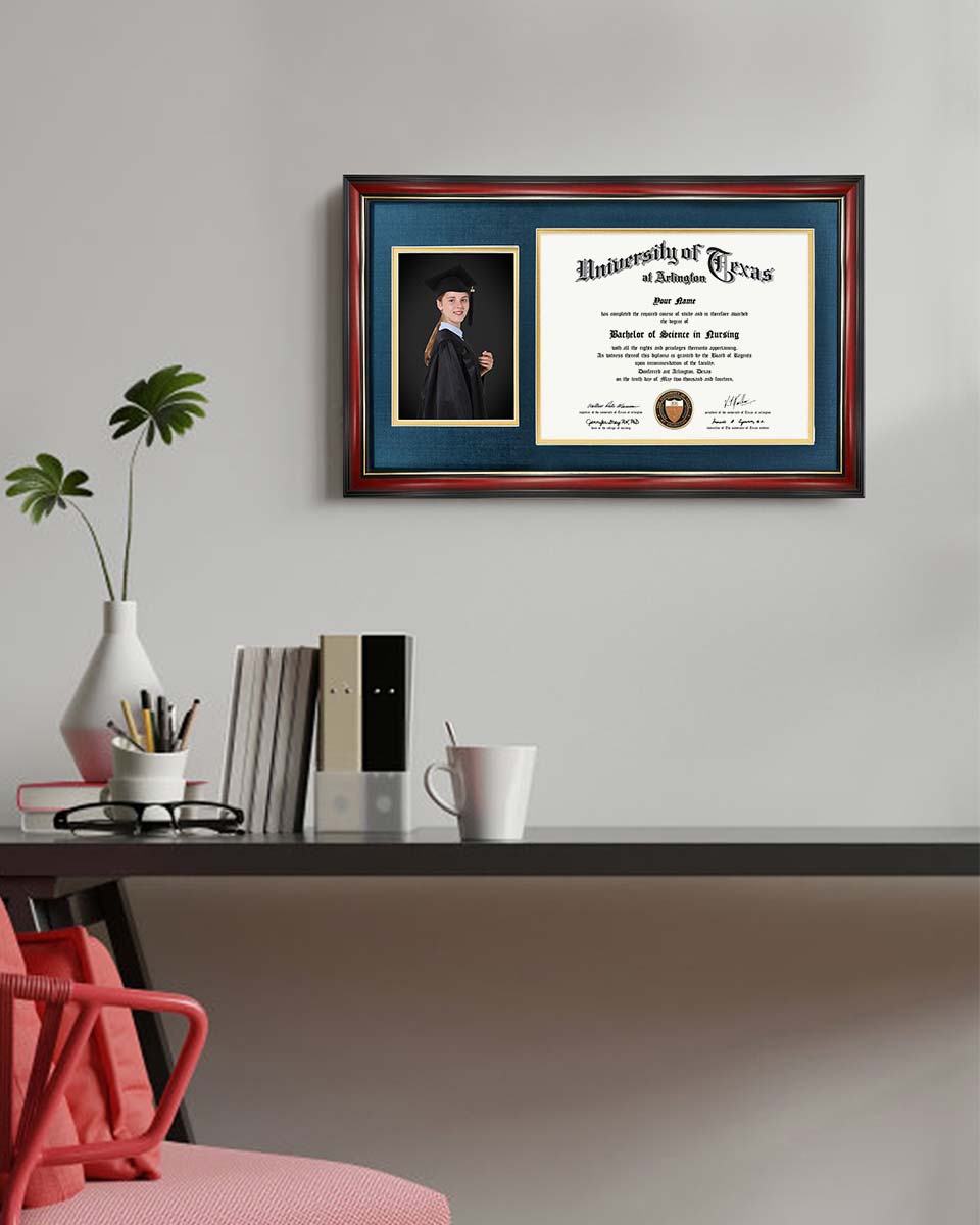 Certificate Picture Cherry Solid Wood Frame for 8.5x11 Certificate - 2 Colors Available