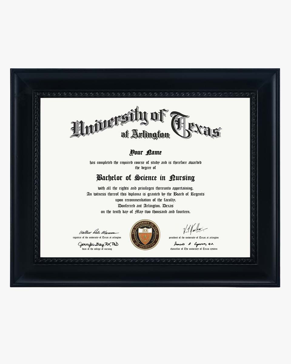 Certificate Document Solid Wood Frame with Intricate Black Rope Detail 8.5"*11" - 2 Colors Available