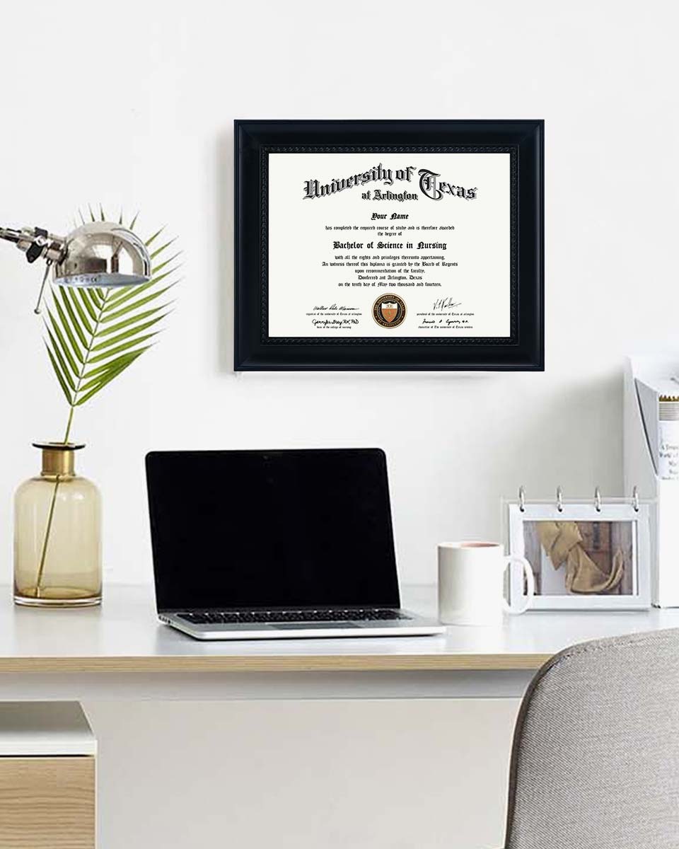 Certificate Document Solid Wood Frame with Intricate Black Rope Detail 8.5"*11" - 2 Colors Available