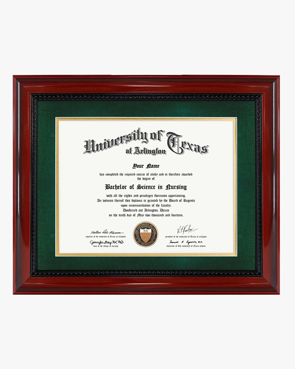 Certificate Solid Wood Frame with Intricate Black Rope Detail for 8.5"*11"/11"*14" - 10 Colors Available