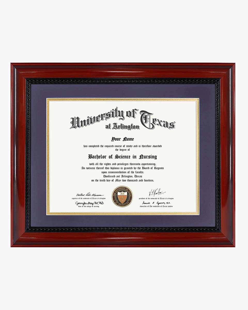 Certificate Solid Wood Frame with Intricate Black Rope Detail for 8.5"*11"/11"*14" - 10 Colors Available