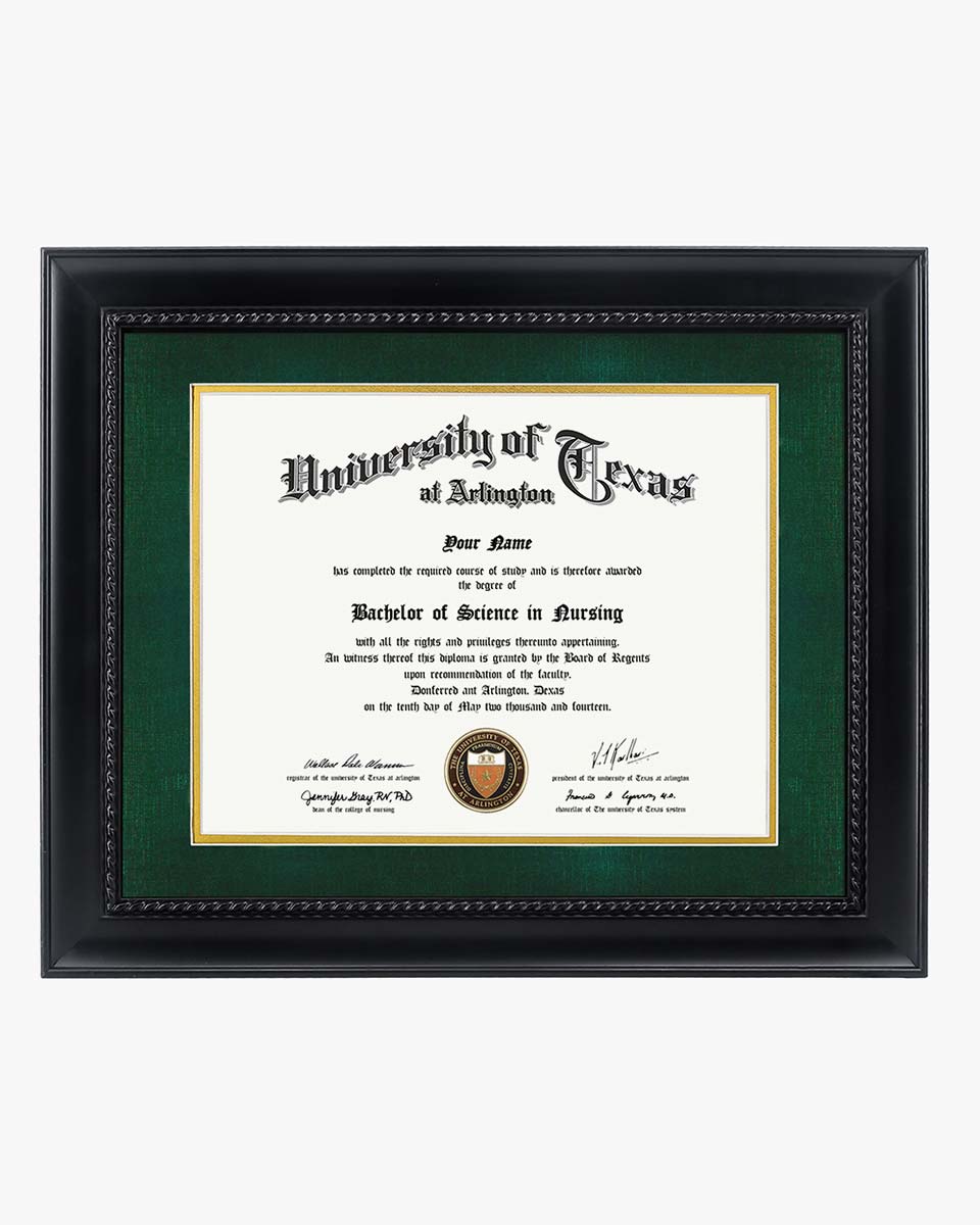 Certificate Solid Wood Frame with Intricate Black Rope Detail for 8.5"*11"/11"*14" - 10 Colors Available