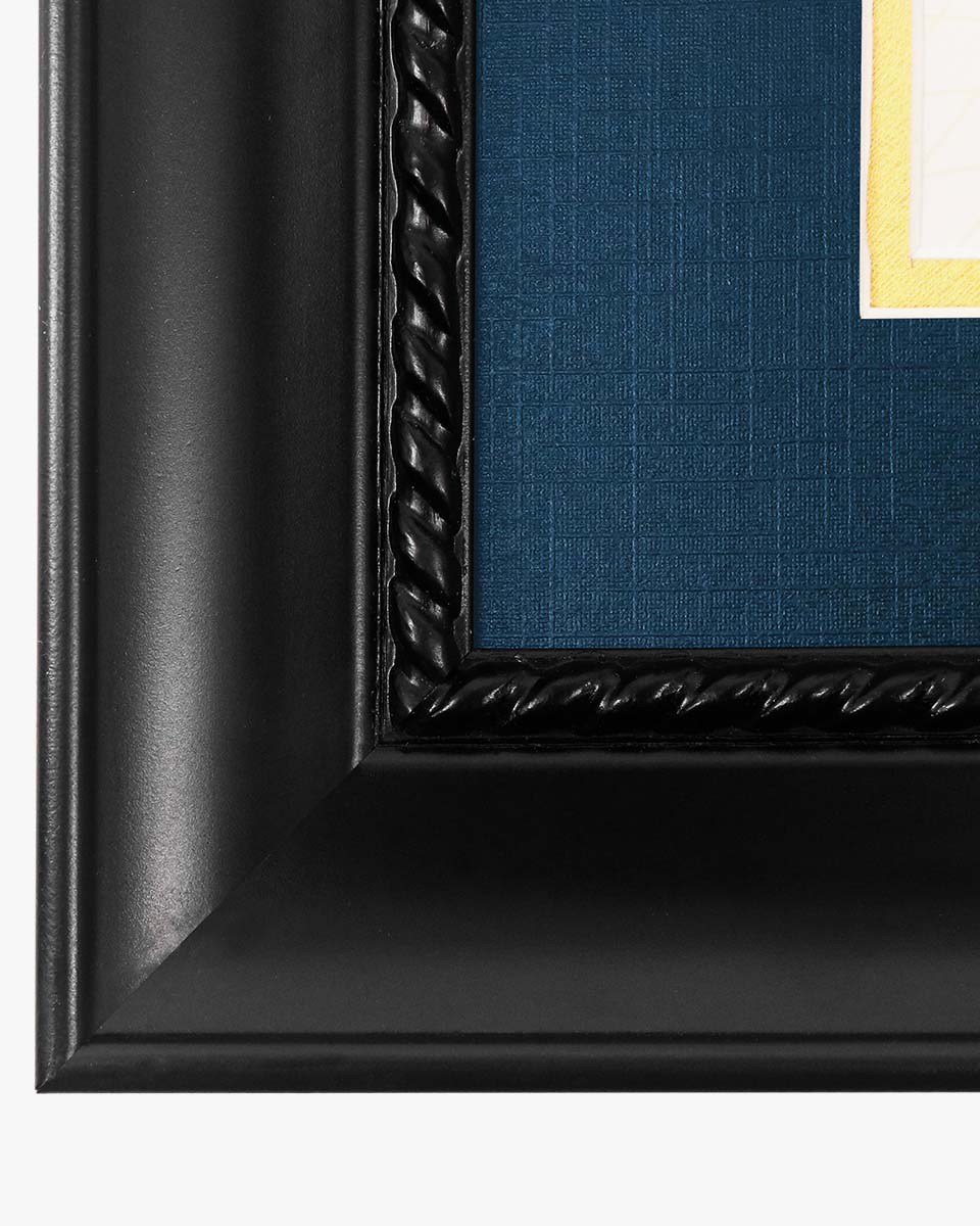 Certificate Solid Wood Frame with Intricate Black Rope Detail for 8.5"*11"/11"*14" - 10 Colors Available