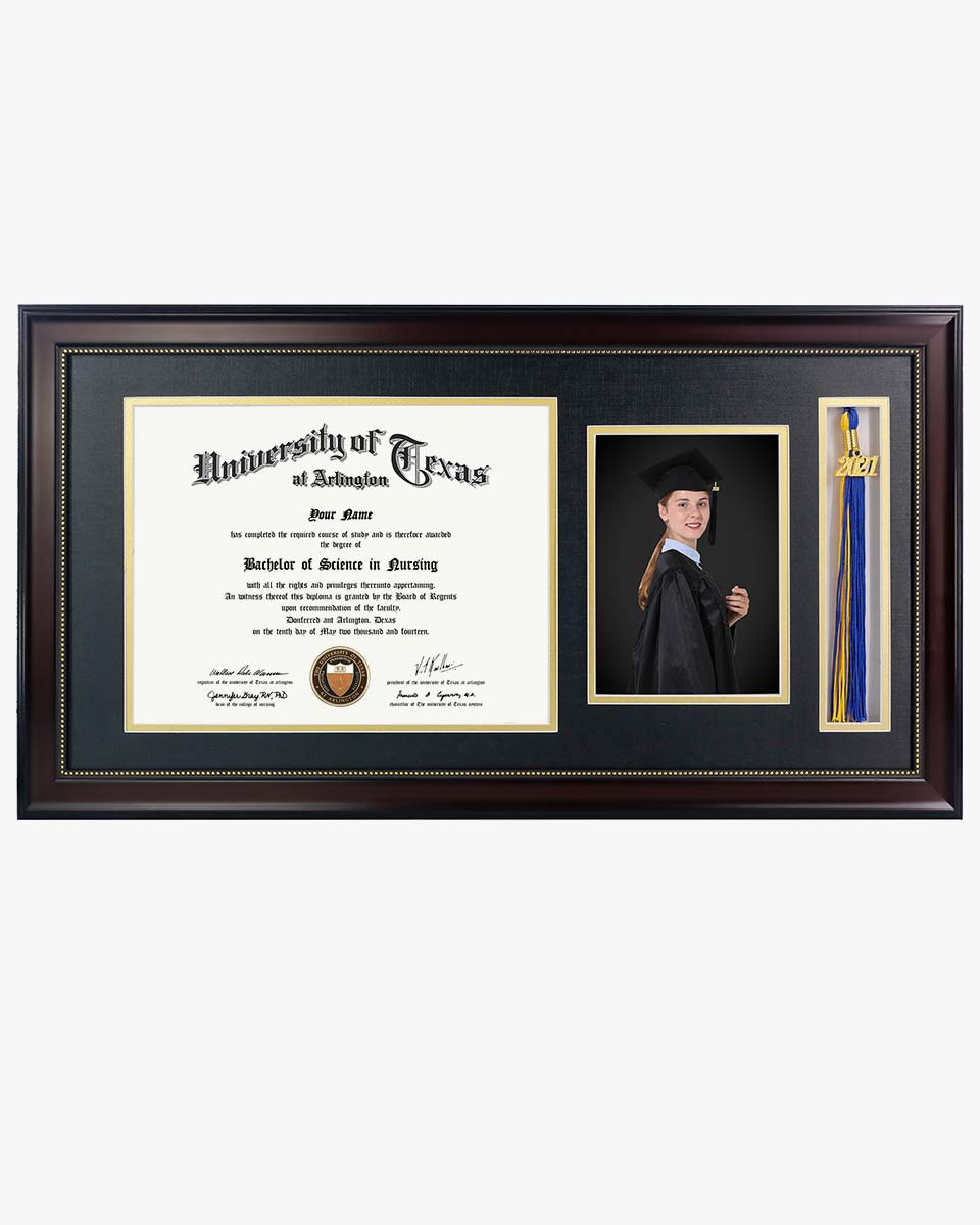 Certificate Document Recycled Polystyrene Frame with Tassel Holder for 8.5"x11'' - 4 Colors Available