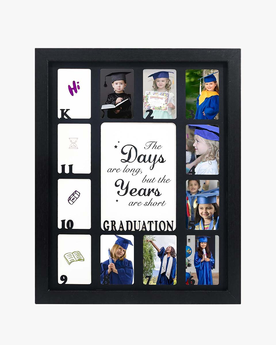 Black 11x14 School Picture Frame for Pre-K to 12 Graduation Photo