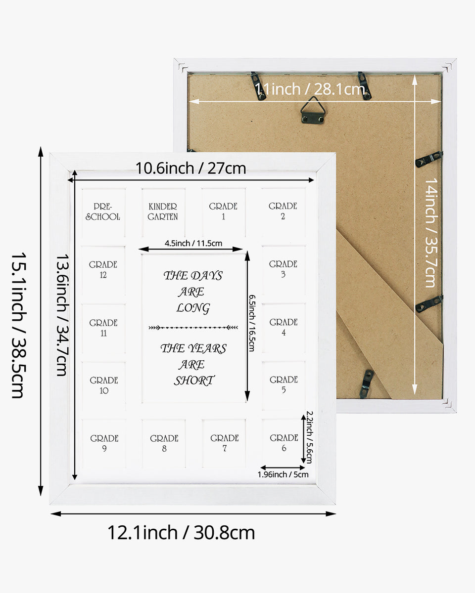 School Years Picture Frame Pre-School & Kindergarten to 12th Grade Displays – 2 Colors Available