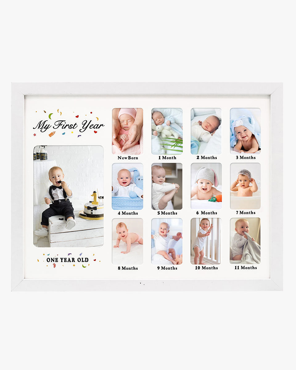 12 x 16 Baby First Years Picture Frame for 12 Month Photos - 2 Colors Available