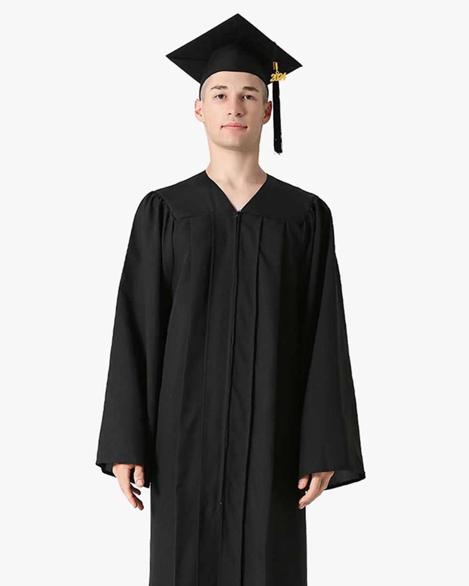 Premium Matte Graduation Cap,Gown & Tassel Package - 12 Colors Available