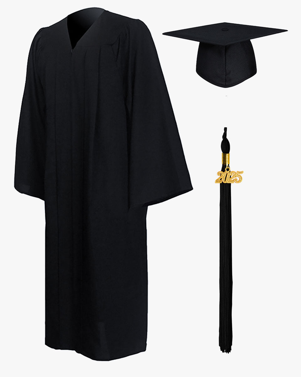 High School Premium Matte Graduation Cap, Gown & Tassel Package - 12 Colors Available