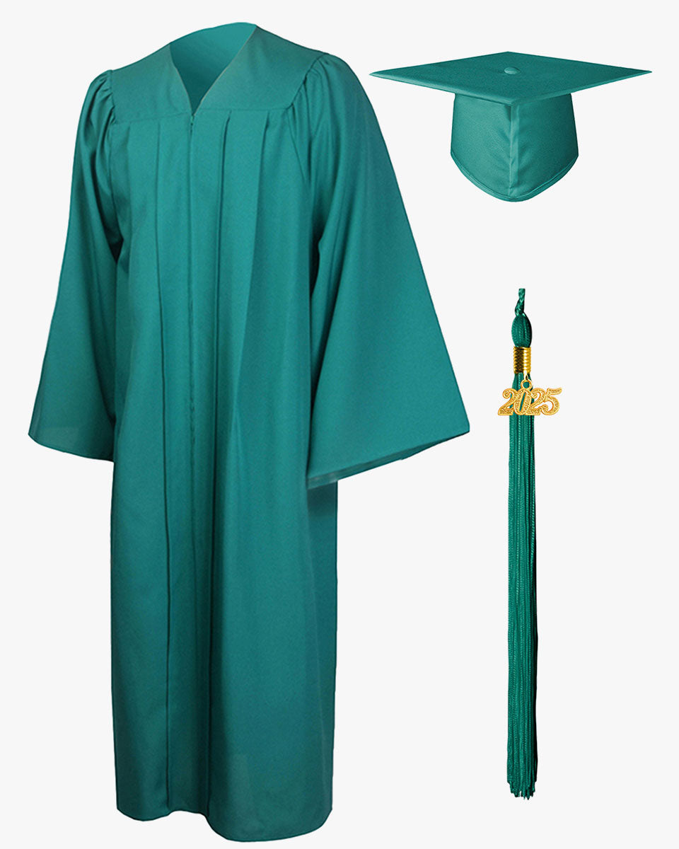 High School Premium Matte Graduation Cap, Gown & Tassel Package - 12 Colors Available