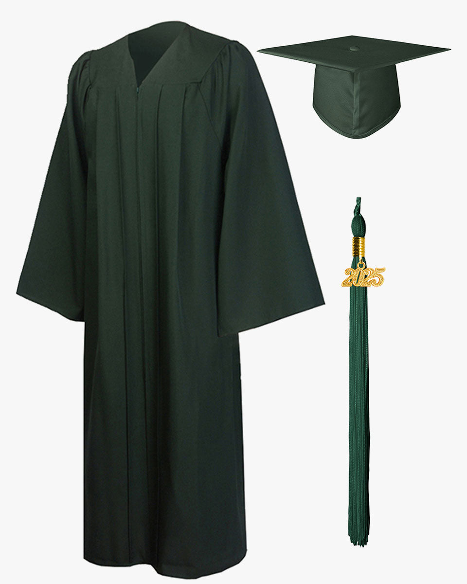 High School Premium Matte Graduation Cap, Gown & Tassel Package - 12 Colors Available