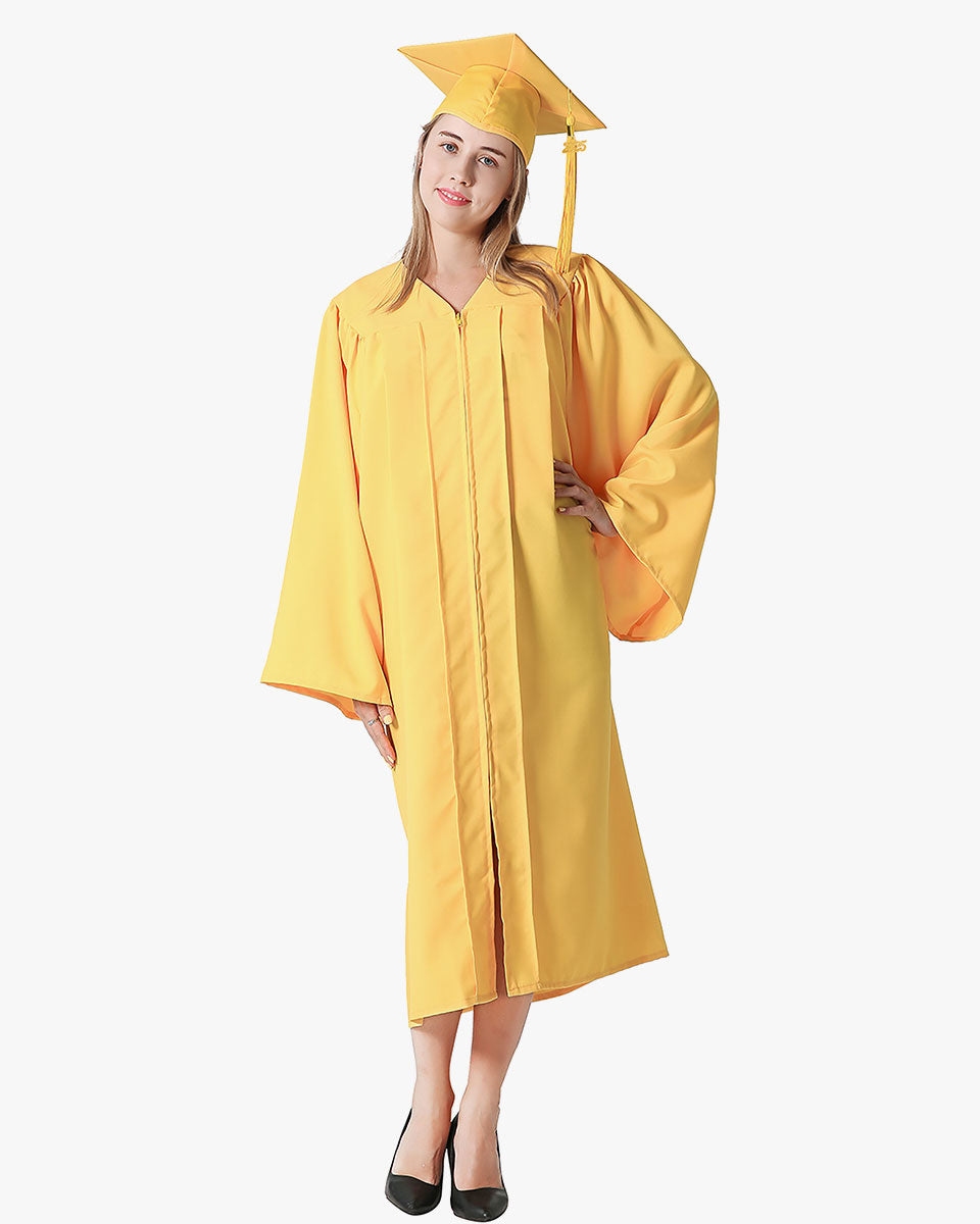 High School Premium Matte Graduation Cap, Gown & Tassel Package - 12 Colors Available