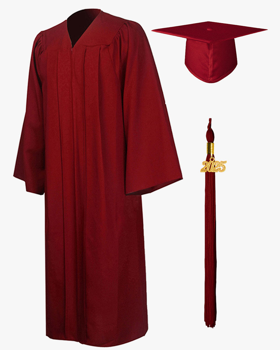 High School Premium Matte Graduation Cap, Gown & Tassel Package - 12 Colors Available