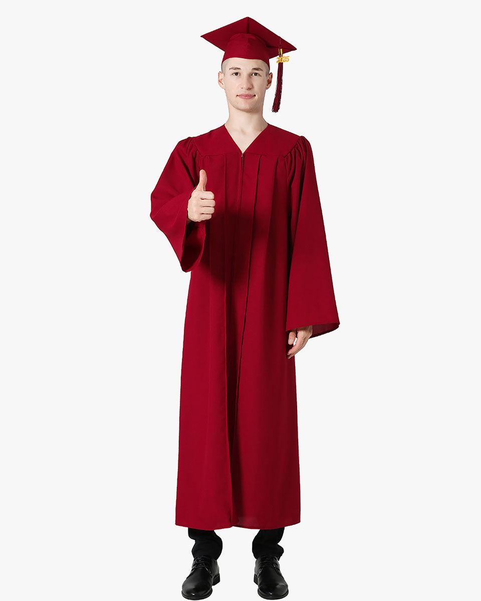 High School Premium Matte Graduation Cap, Gown & Tassel Package - 12 Colors Available