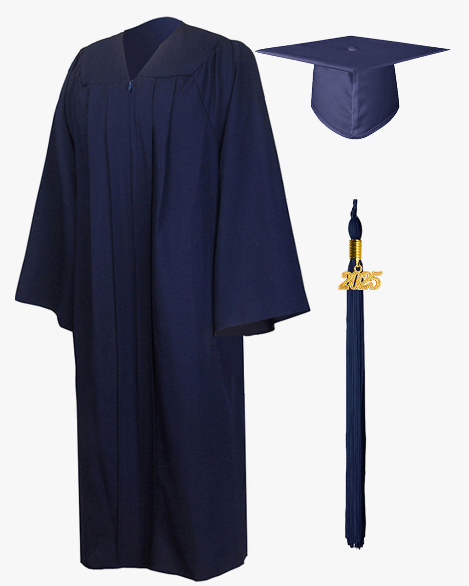 High School Premium Matte Graduation Cap, Gown & Tassel Package - 12 Colors Available