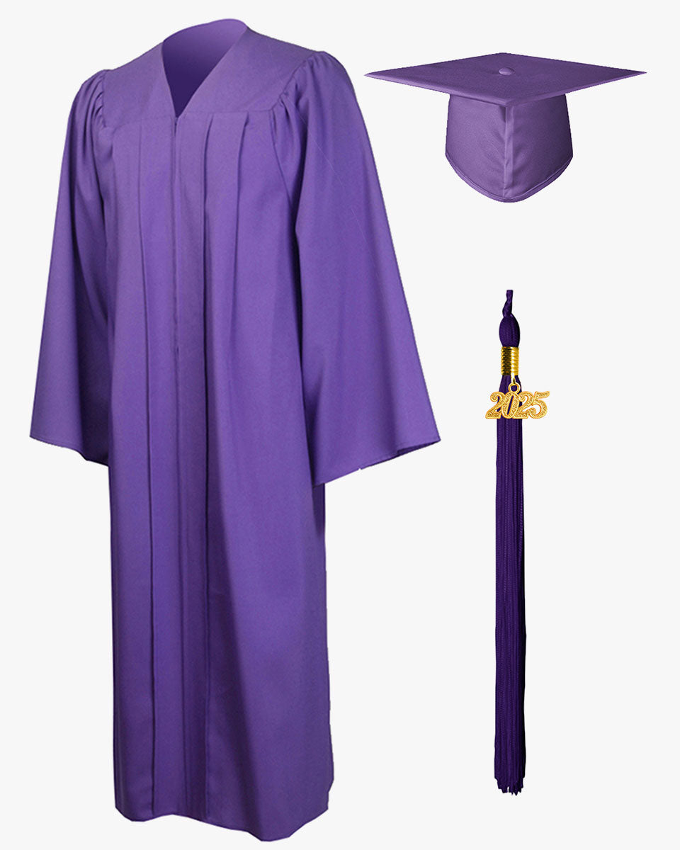 High School Premium Matte Graduation Cap, Gown & Tassel Package - 12 Colors Available