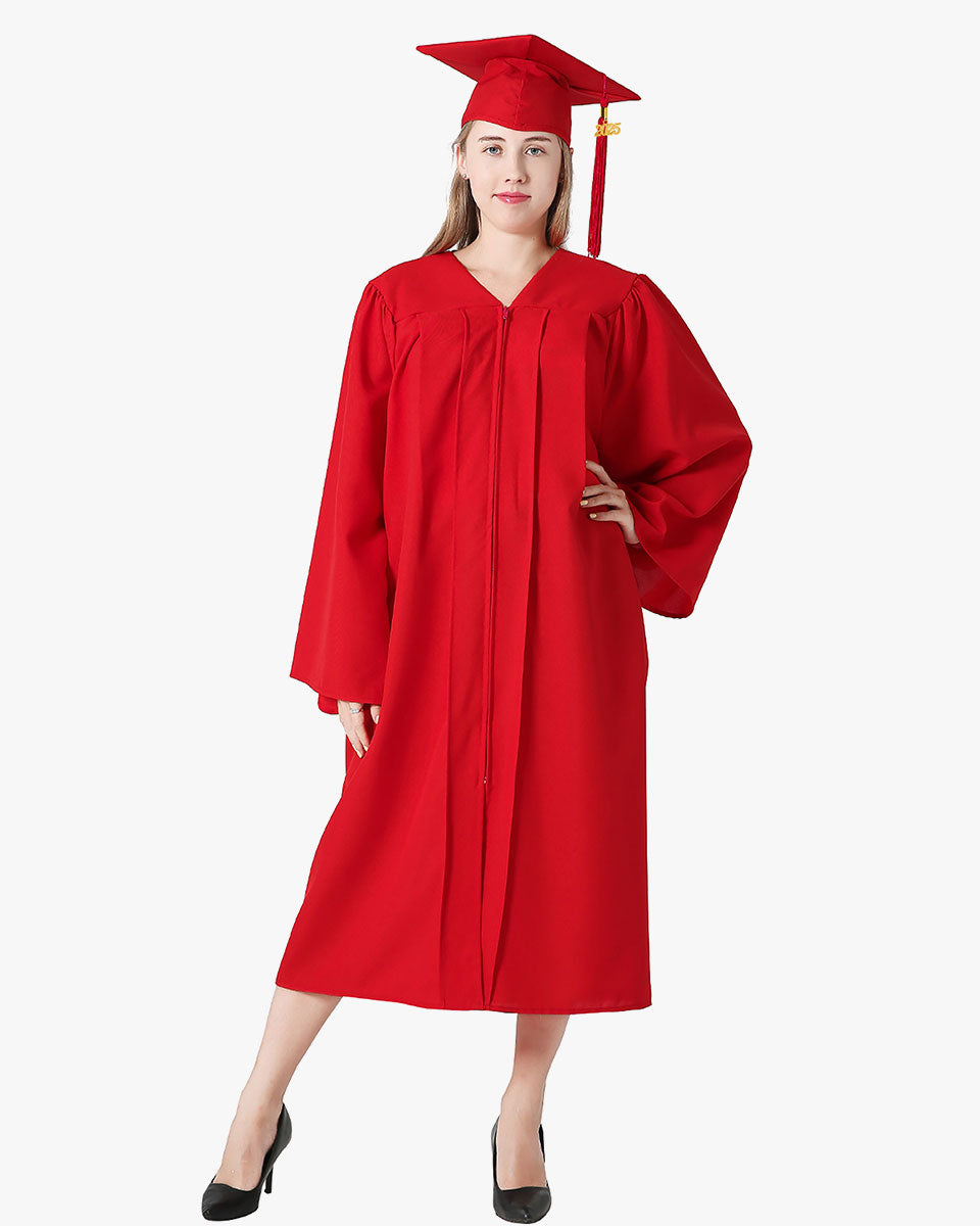 High School Premium Matte Graduation Cap, Gown & Tassel Package - 12 Colors Available