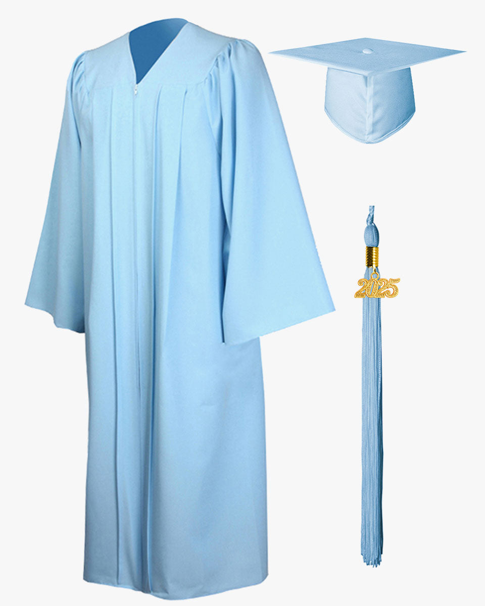 High School Premium Matte Graduation Cap, Gown & Tassel Package - 12 Colors Available