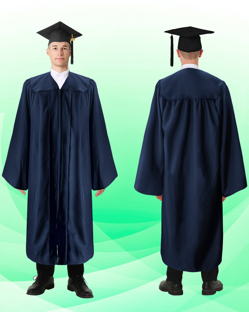 100% Recycled Material High School Graduation Cap and Gown with Pockets - 3 Colors Available