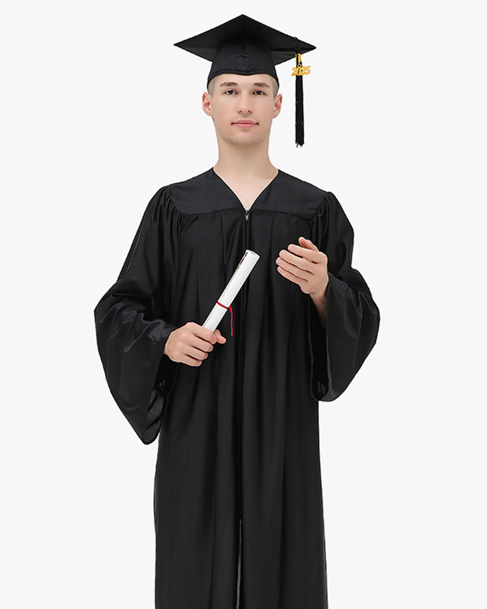 High School Economy Shiny Graduation Cap,Gown & Tassel Package - 12 Colors Available